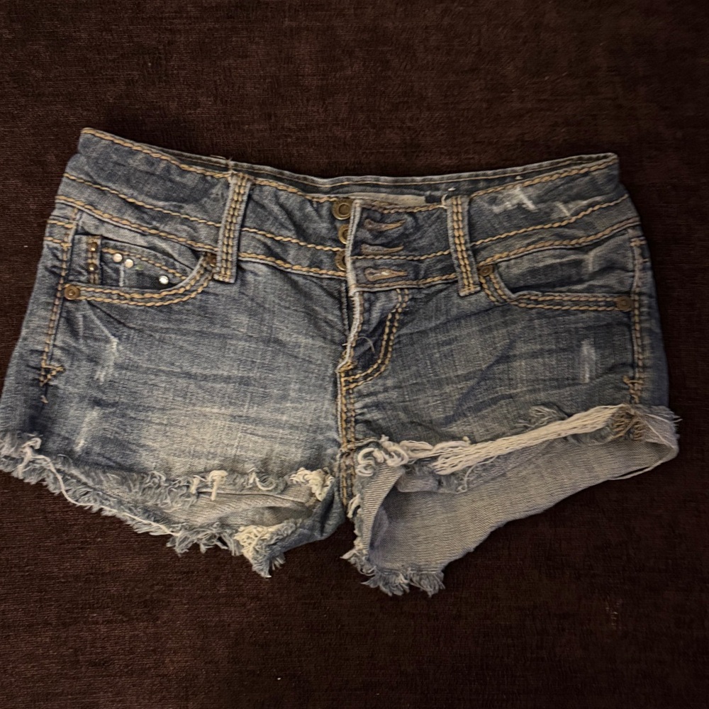 1st Kiss Distressed Blue Jean Shorts